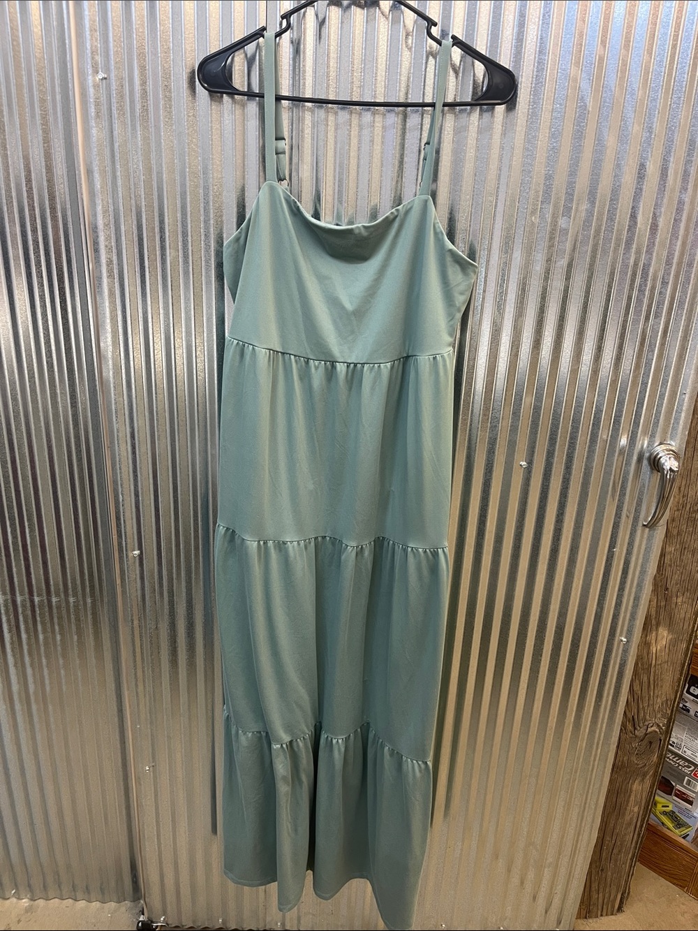 SO Mint Green Tiered Maxi Dress with Adjustable Straps